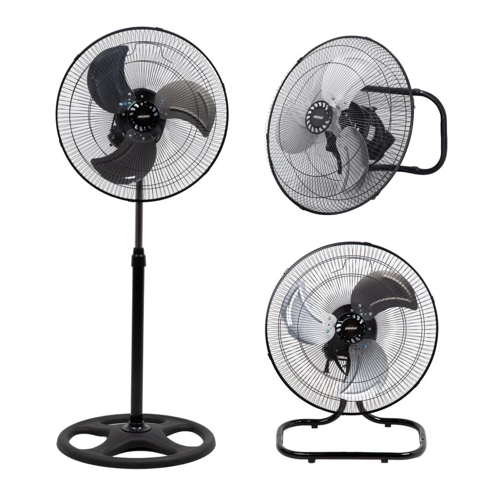 Ventilador Kingsman KINGFAN3N1 3 en 1 De Pared Piso Y Pedestal 3 Aspas Aluminio