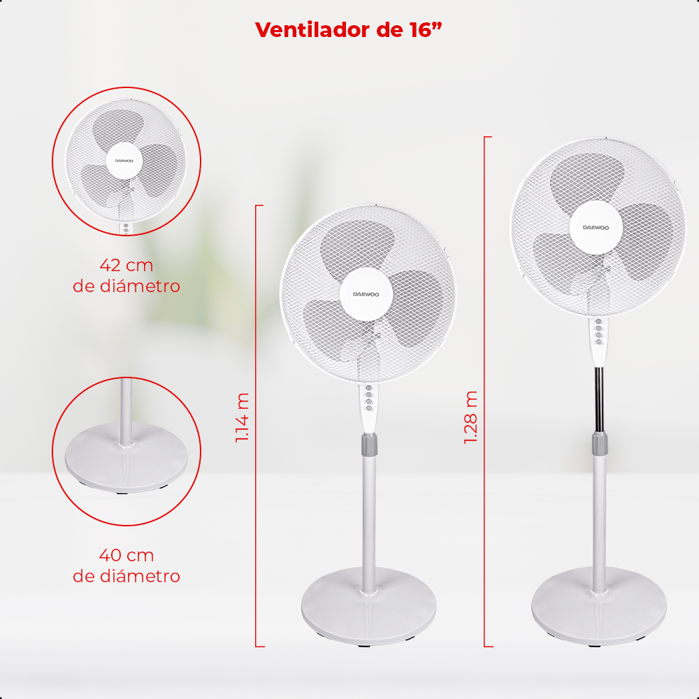Foto 5 pulgar | Ventilador de Pie Daewoo de 3 Velocidades