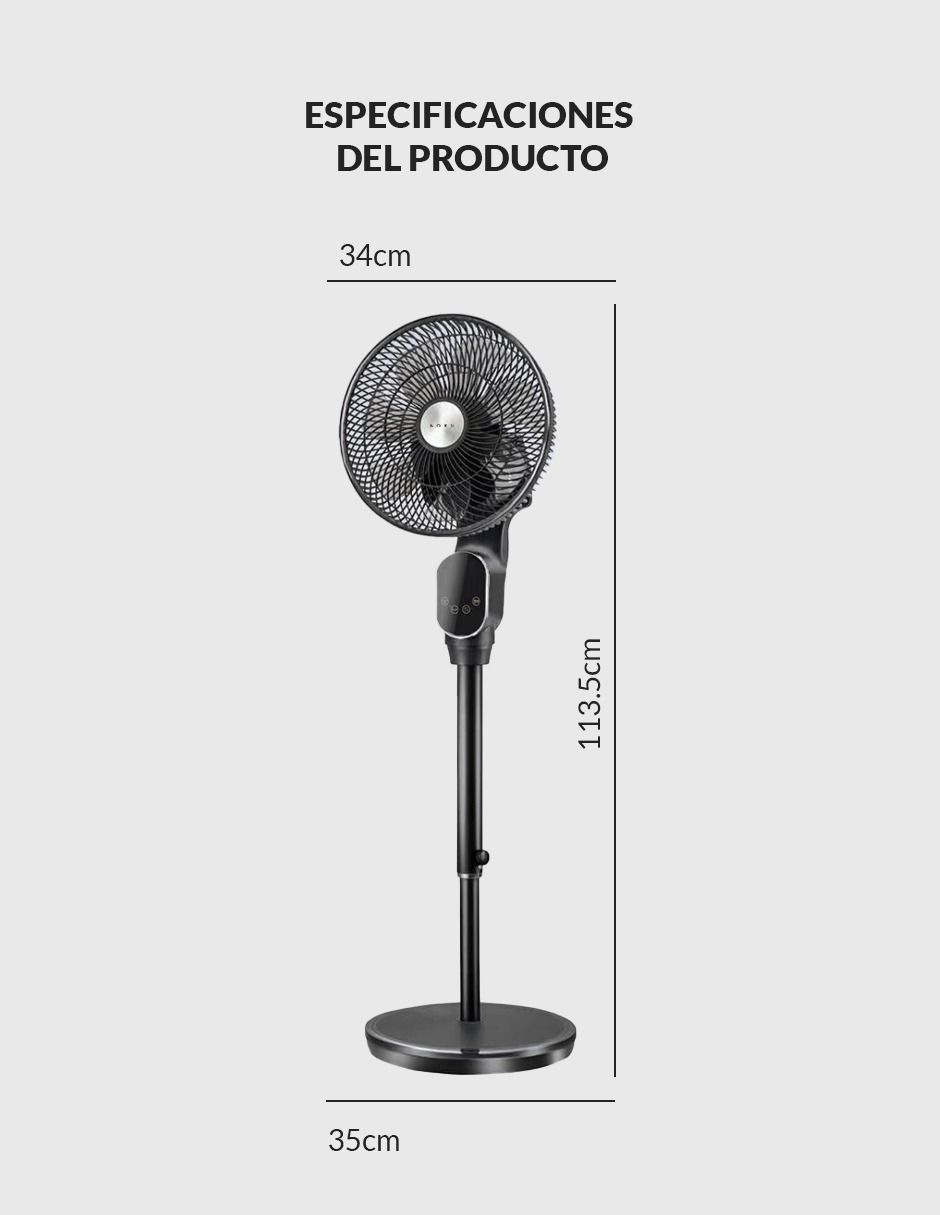 Foto 6 | Ventilador de Pedestal con Panel Touch y Control Remoto Aoku