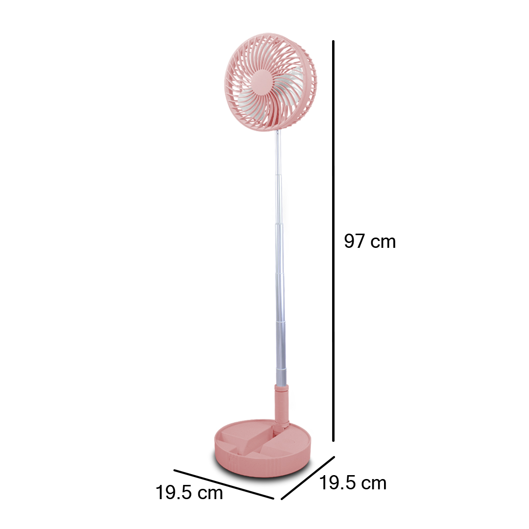 Foto 3 pulgar | Ventilador de Pedestal Playbox Recargable Con 3000 Mah Rosa