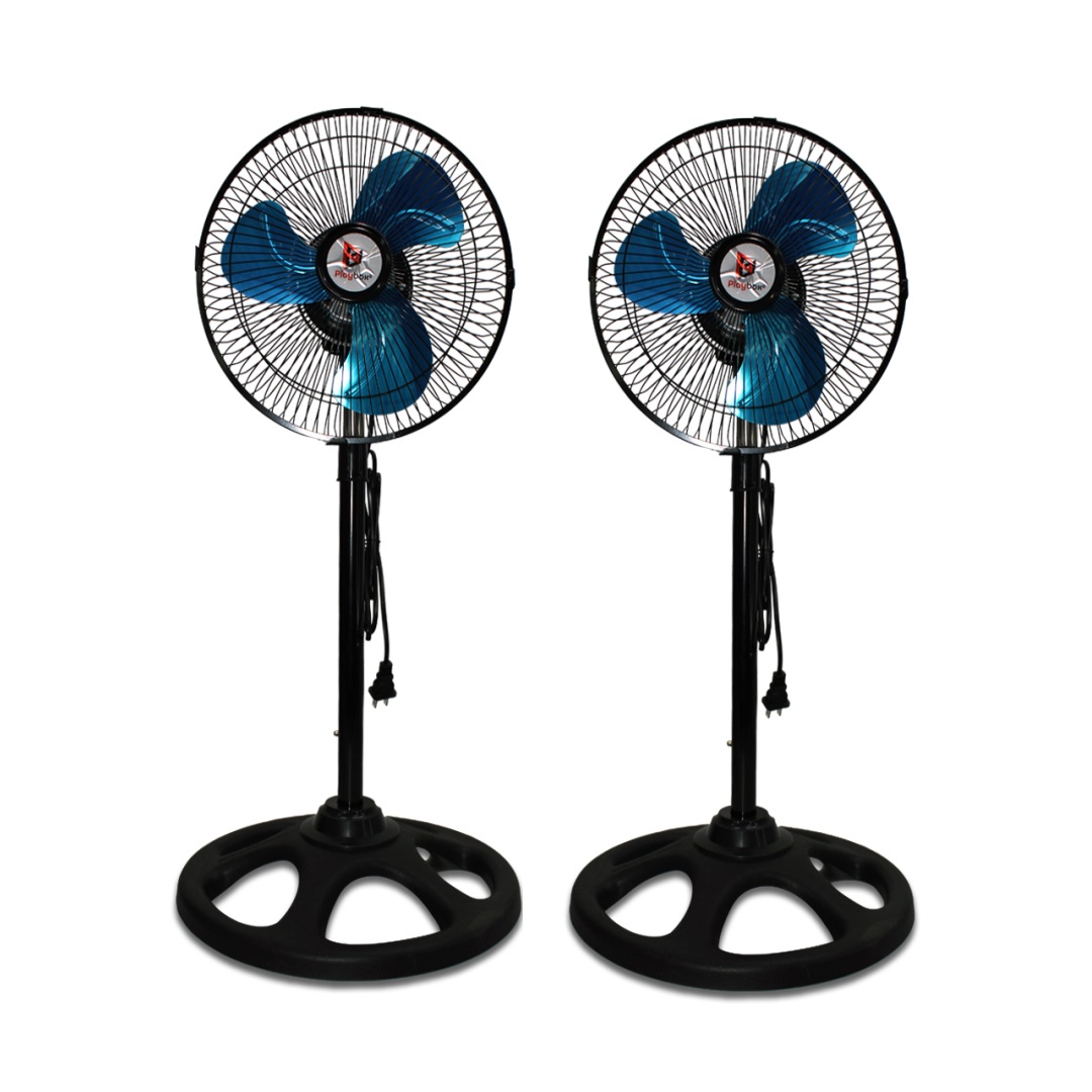 Foto 2 pulgar | Dúo Ventilador de Pedestal Metálico Negro 10 Pulgadas con 3 Aspas Giratorio