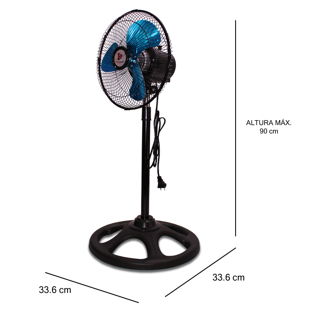 Foto 3 pulgar | Dúo Ventilador de Pedestal Metálico Negro 10 Pulgadas con 3 Aspas Giratorio