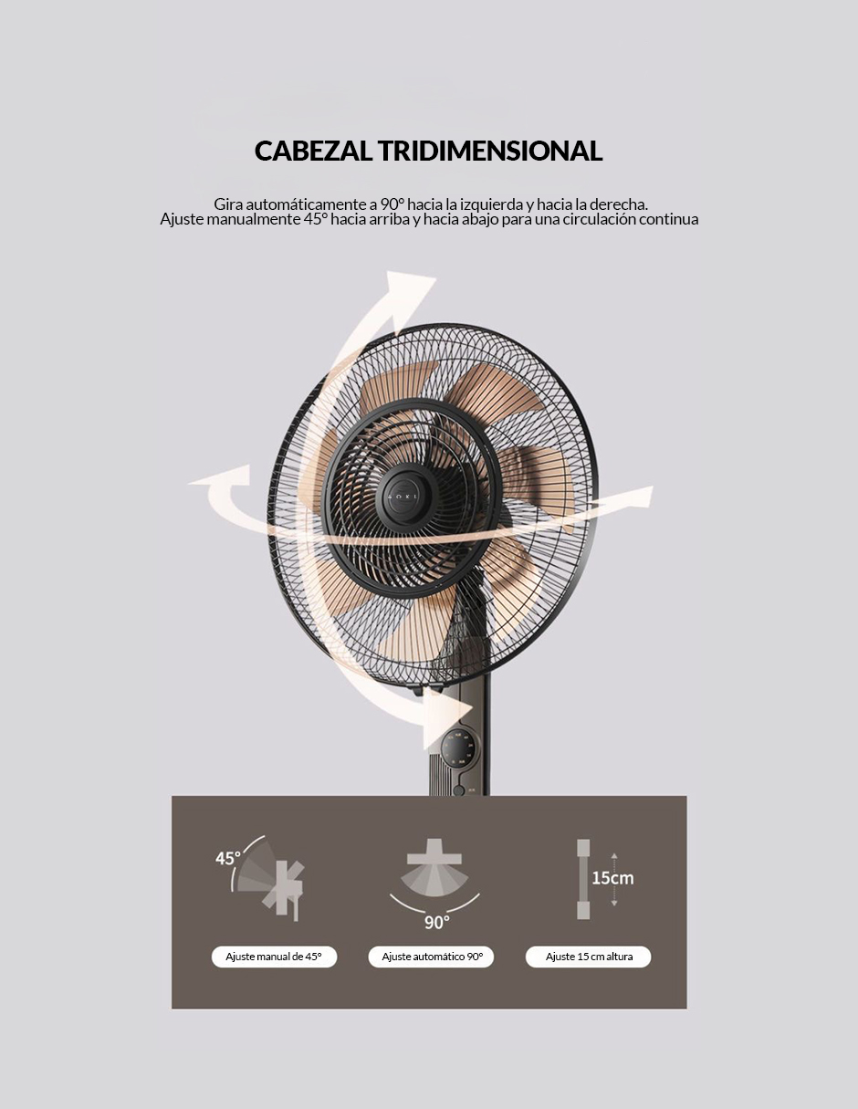 Foto 3 | Ventilador de Alta Potencia con Control Remoto 7 Aspas 50cm de Diámetro