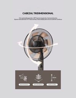 Foto 3 | Ventilador de Alta Potencia con Control Remoto 7 Aspas 50cm de Diámetro