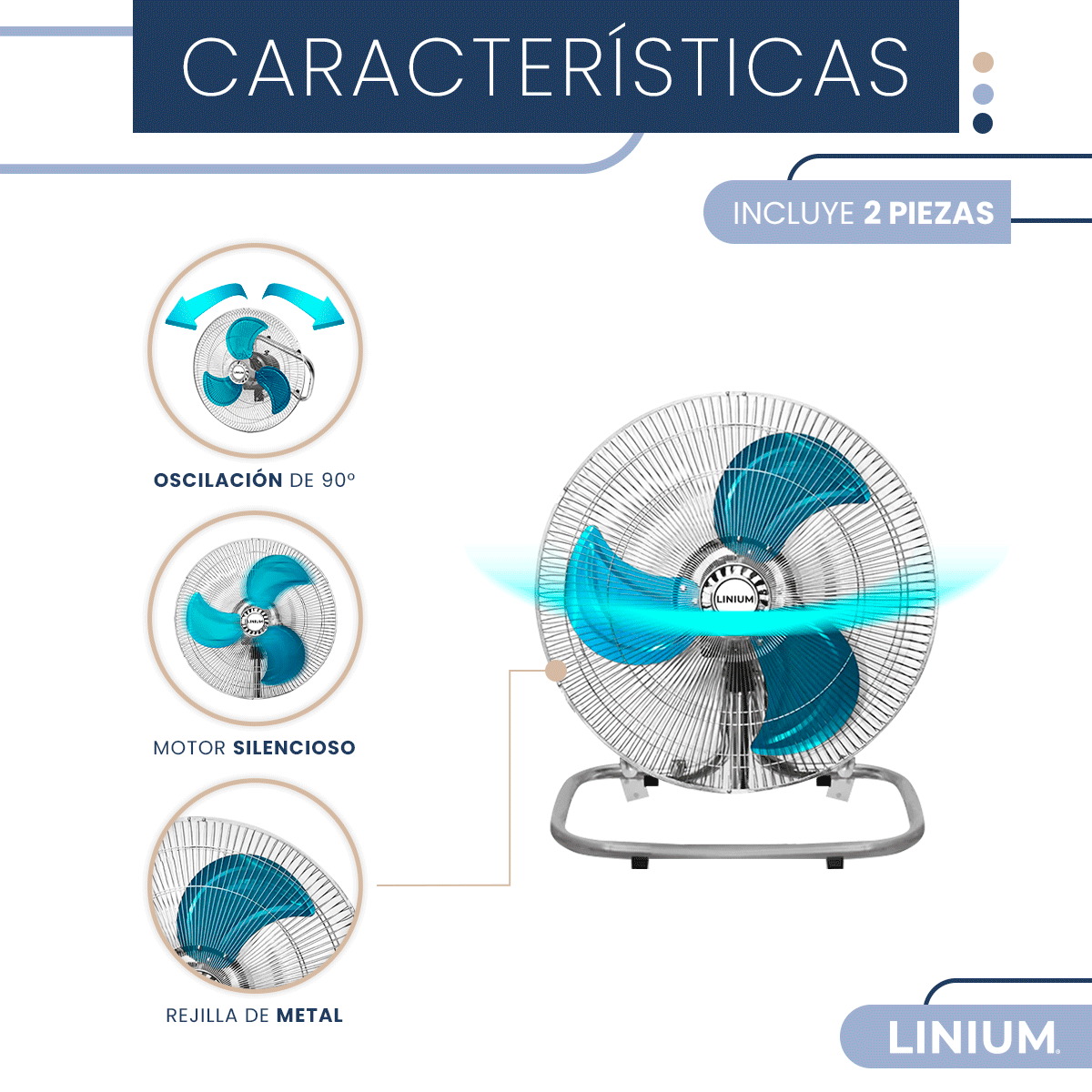 Foto 7 pulgar | Set de 2 Ventiladores Linium 3 en 1