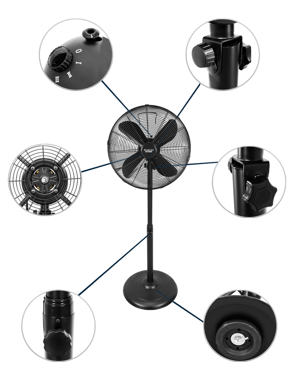 Foto 5 | Ventilador Industrial Roosevelt Outdoors O36 Negro