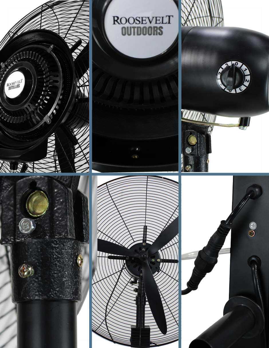 Foto 6 | Ventilador Industrial Rociador Agua Roosevelt Outdoors O47 Negro