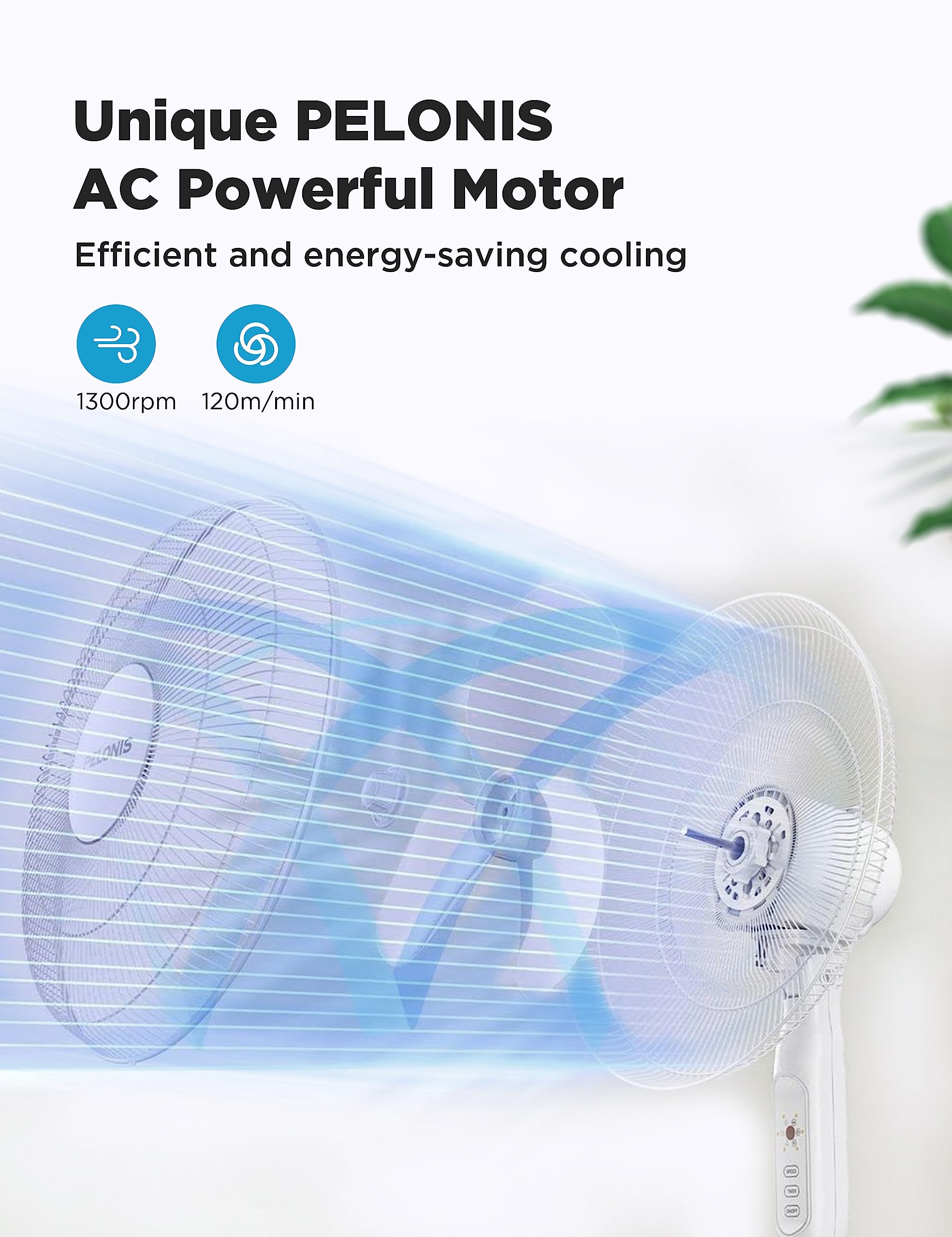 Foto 3 pulgar | Ventilador Pelonis De 16 Pulgadas Con Pedestal Oscilante Y Mando A Distancia - Venta Internacional.