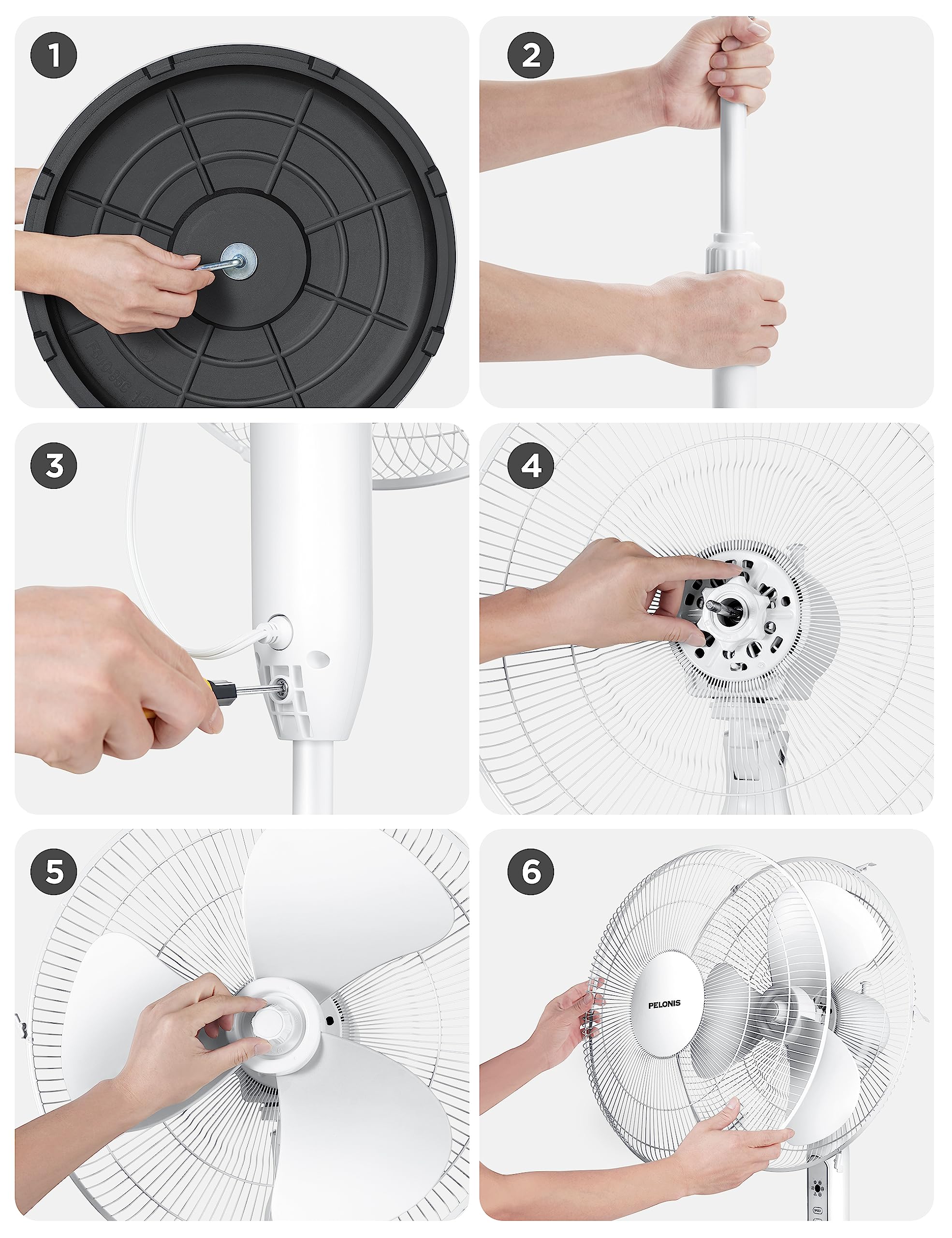 Foto 8 pulgar | Ventilador Pelonis De 16 Pulgadas Con Pedestal Oscilante Y Mando A Distancia - Venta Internacional.