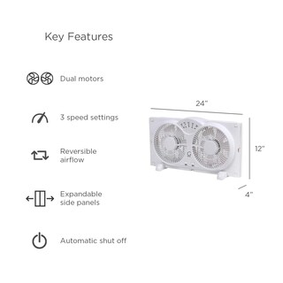Foto 7 | Ventilador Genesis Twin, Reversible, De Alta Velocidad, Con Flujo De Aire, Blanco - Venta Internacional.