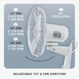 Foto 4 | Ventilador De Pared Hurricane Supreme 12, Oscilante, 30 Cm, 3 Velocidades - Venta Internacional.