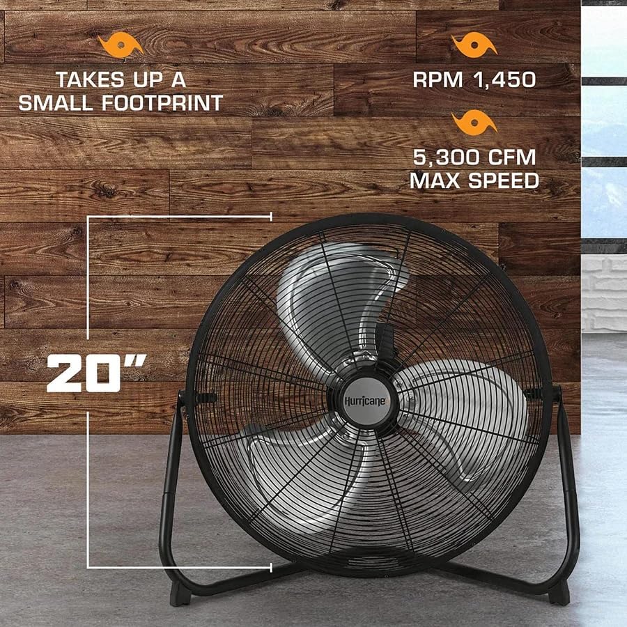 Foto 3 pulgar | Ventilador De Piso Hurricane Pro 20 High Velocity Metal 5300 Cfm - Venta Internacional.