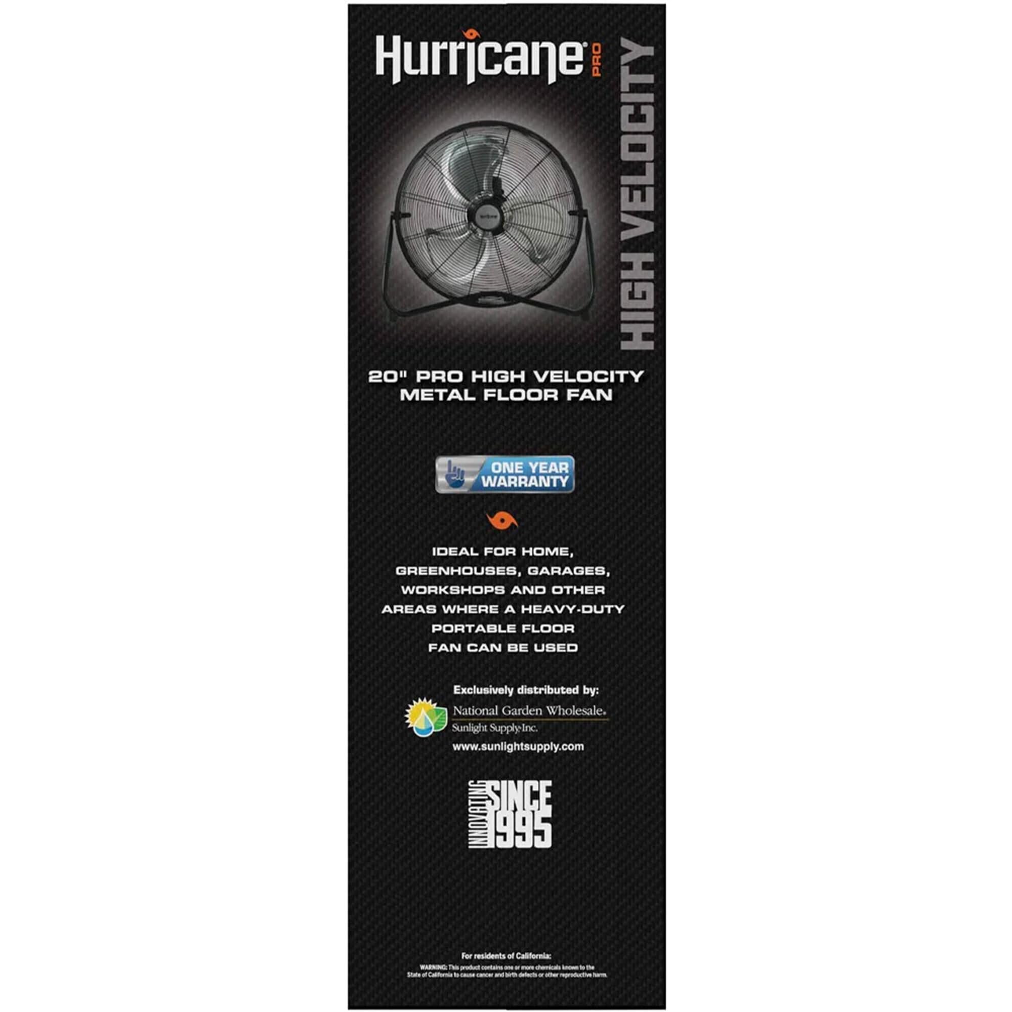 Foto 8 pulgar | Ventilador De Piso Hurricane Pro 20 High Velocity Metal 5300 Cfm - Venta Internacional.