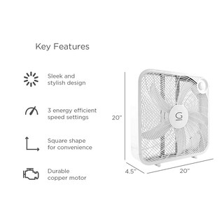 Foto 5 | Ventilador De Caja Genesis G20box-wht, 20 Pulgadas, 3 Velocidades, Blanco - Venta Internacional.