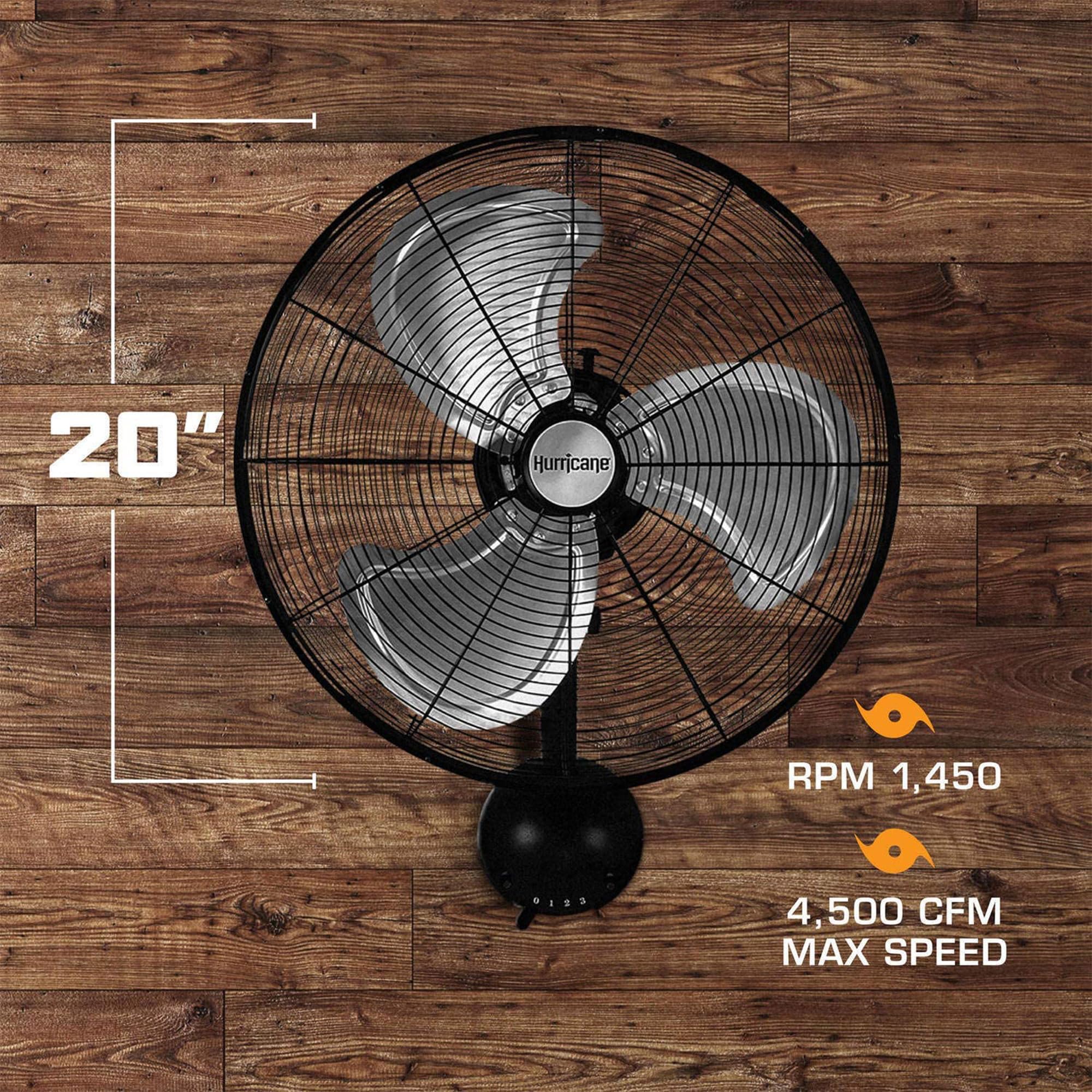 Foto 3 pulgar | Ventilador De Pared Hurricane Pro 20 Oscilante De Alta Velocidad - Venta Internacional.