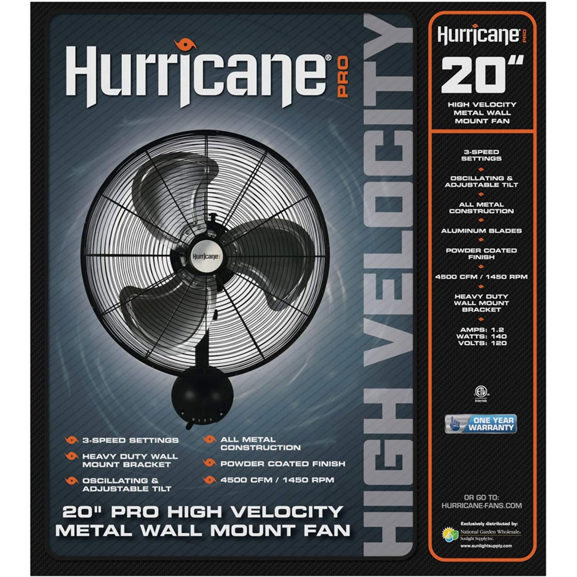 Foto 6 pulgar | Ventilador De Pared Hurricane Pro 20 Oscilante De Alta Velocidad - Venta Internacional.