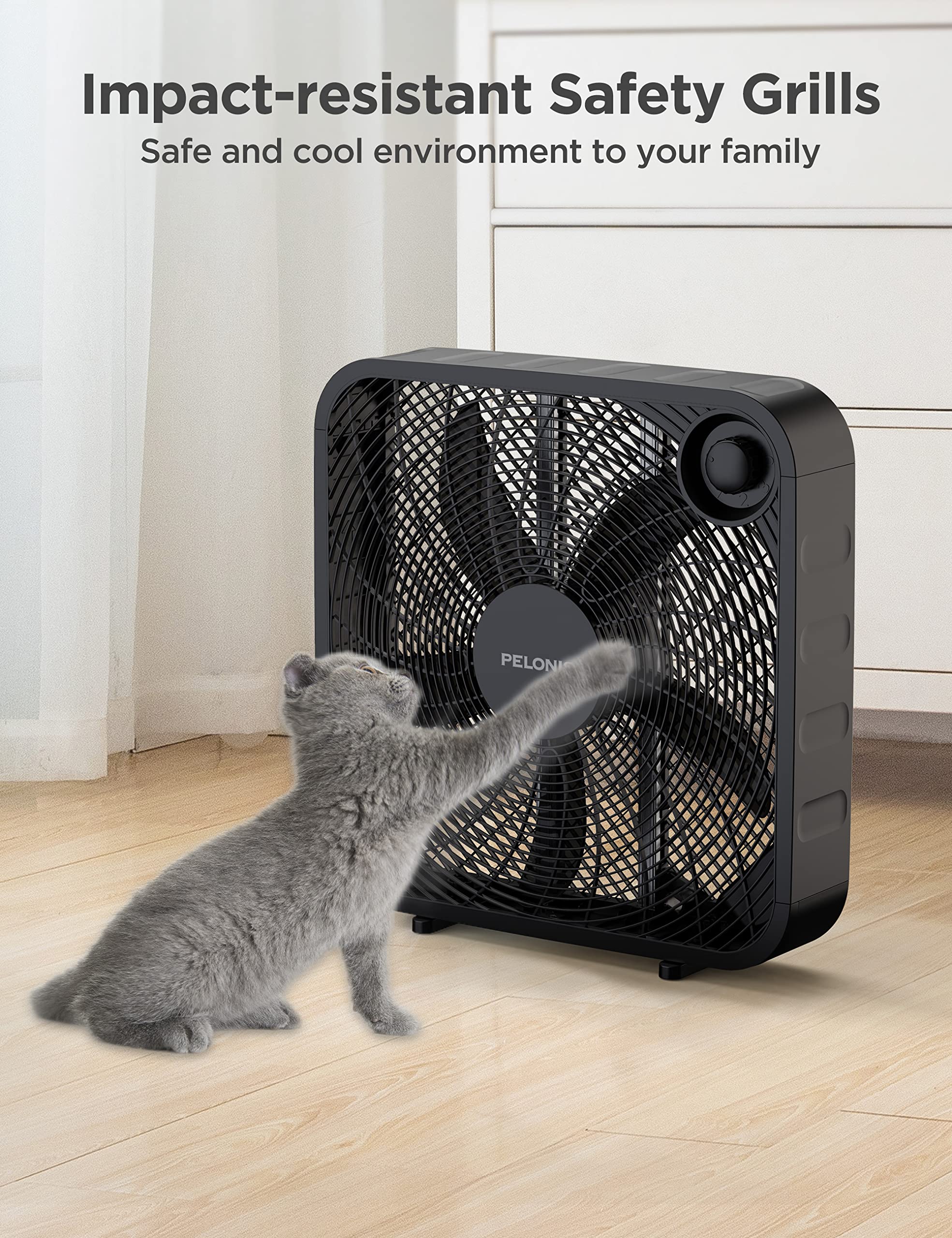 Foto 5 | Ventilador de Caja Pelonis 3 Velocidades Negro - Venta Internacional