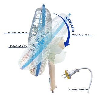 Foto 3 | Ventilador Pedestal de 5 Aspas Ajustable