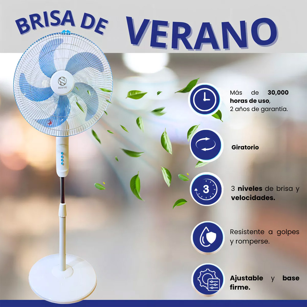 Foto 5 pulgar | Ventilador Pedestal de 5 Aspas Ajustable