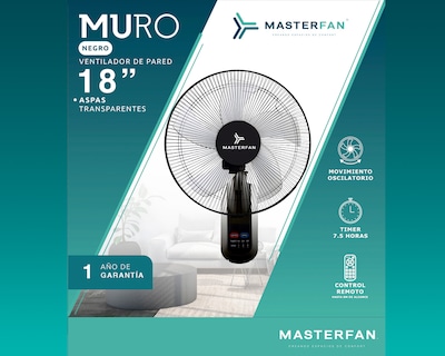 Foto 4 | Ventilador De Pared Masterfan Muro 18 Pulgadas Negro