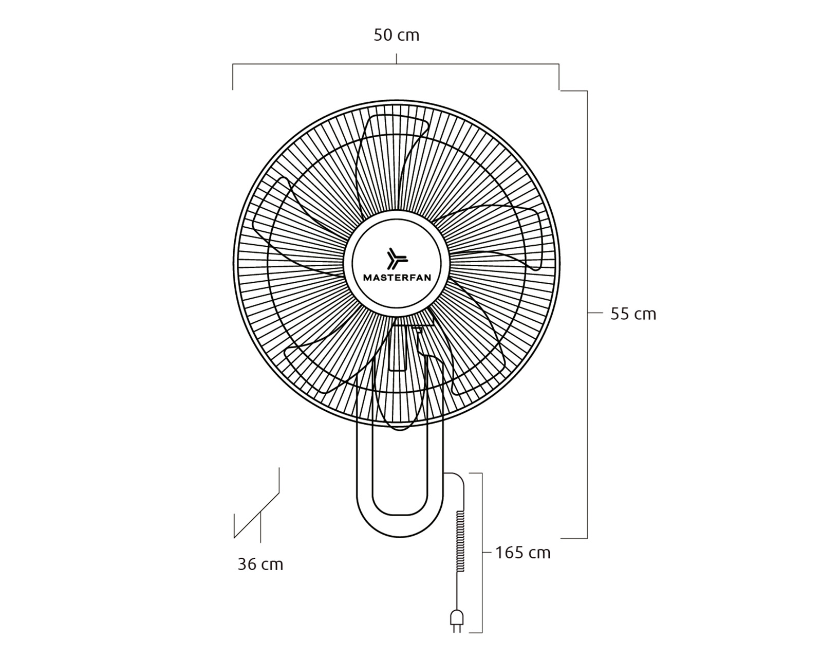 Foto 6 pulgar | Ventilador De Pared Masterfan Muro 18 Pulgadas Negro