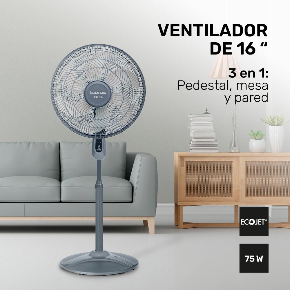 Foto 3 pulgar | Ventilador de Pedestal Taurus Gris