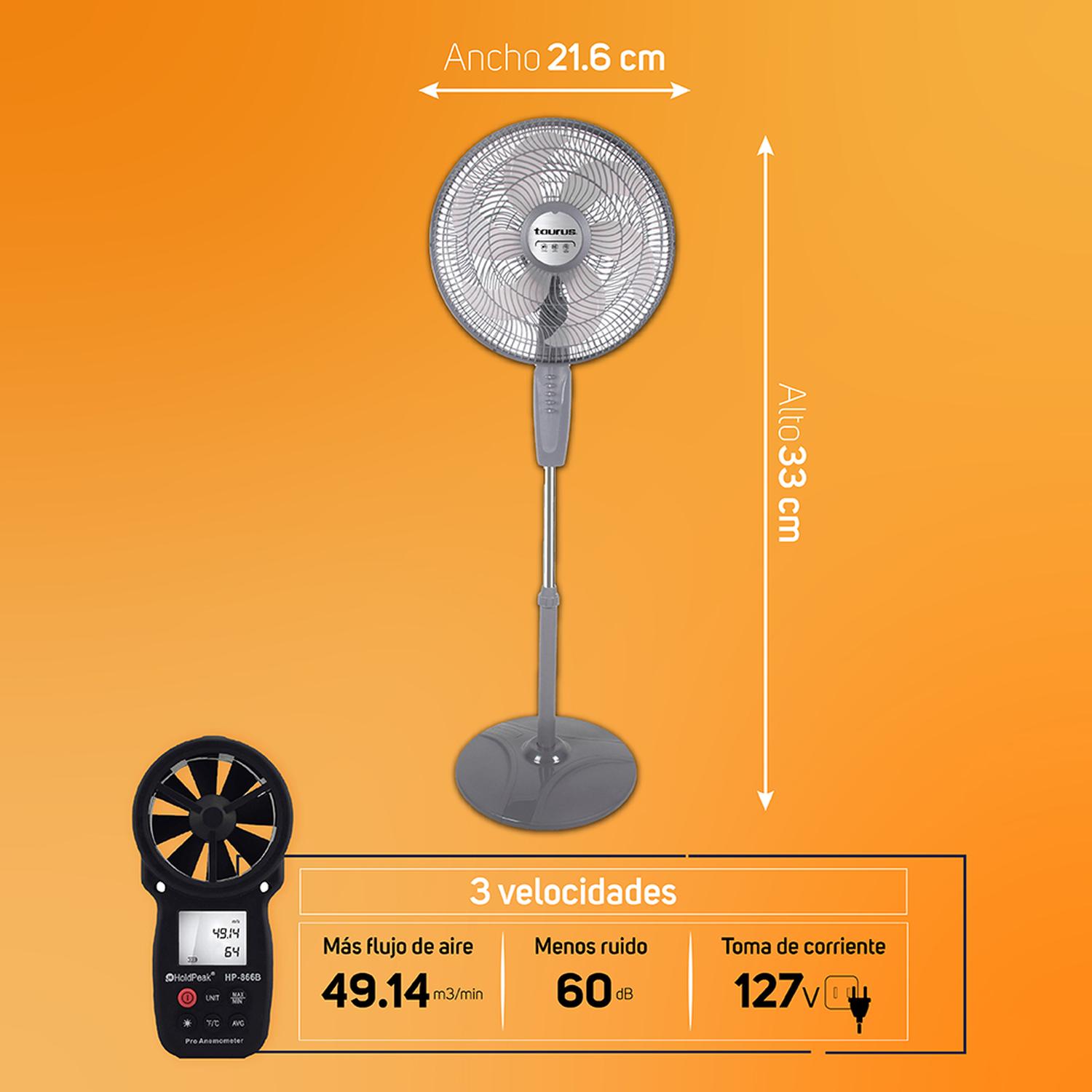 Foto 6 | Ventilador De Pedestal Boreal Taurus Ecojet 16 Pulgadas Con Oscilación Y Cabezal Ajustable