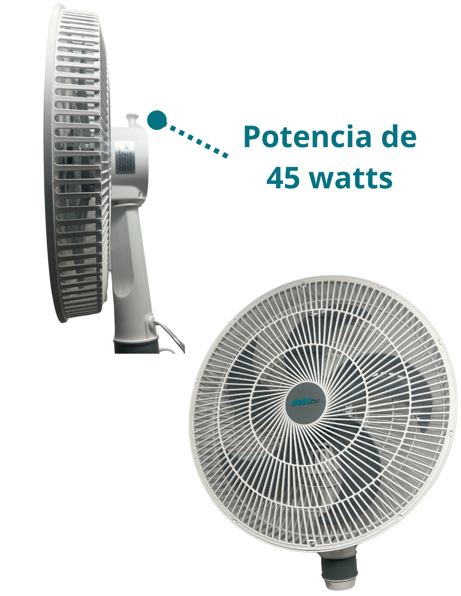 Foto 5 pulgar | Ventilador de Pedestal Aerotec 16 Pulgadas Blanco VM-16P 3 Velocidades