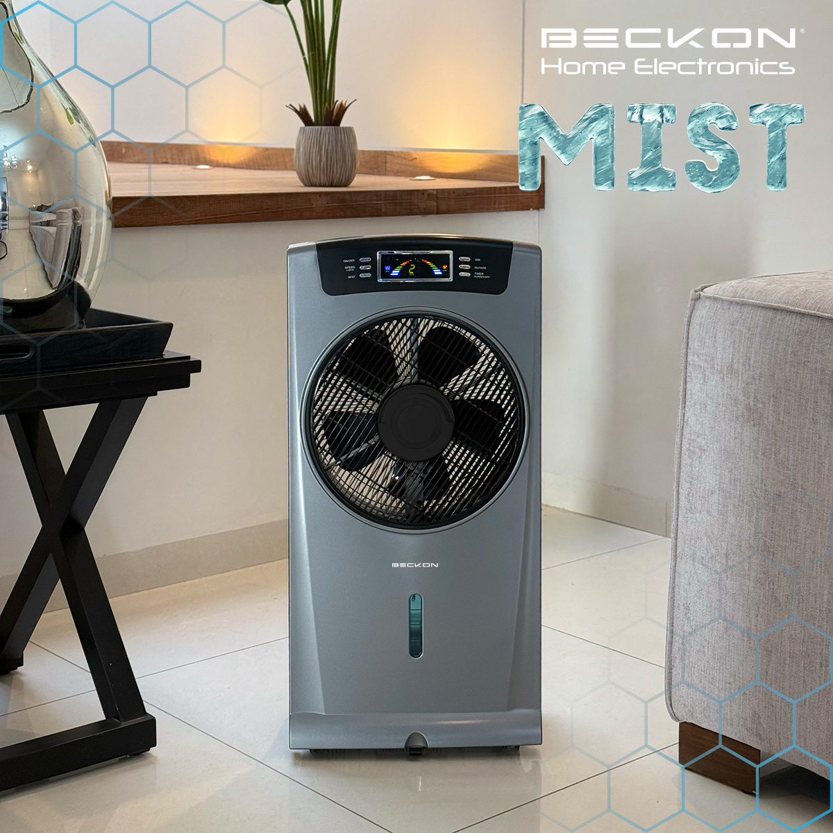 Foto 3 | Ventilador Humidificador Bv-16wwind Color Gris Rociador Nebulizador Brisa Fresca Agua 80cm Ionizador Purificador Ai