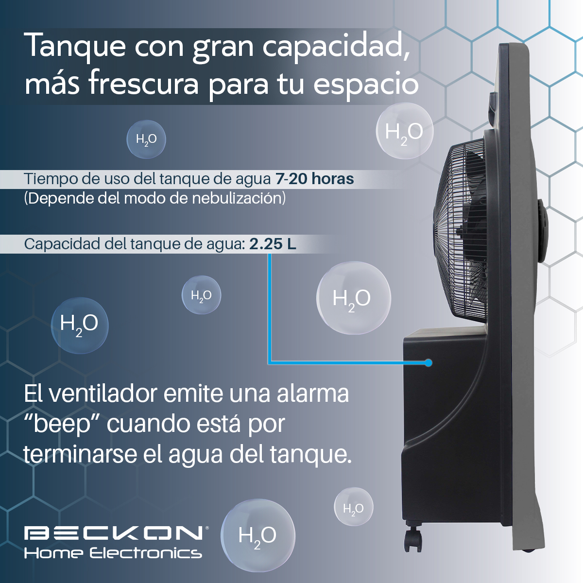 Foto 6 pulgar | Ventilador Humidificador Bv-16wwind Color Gris Rociador Nebulizador Brisa Fresca Agua 80cm Ionizador Purificador Ai