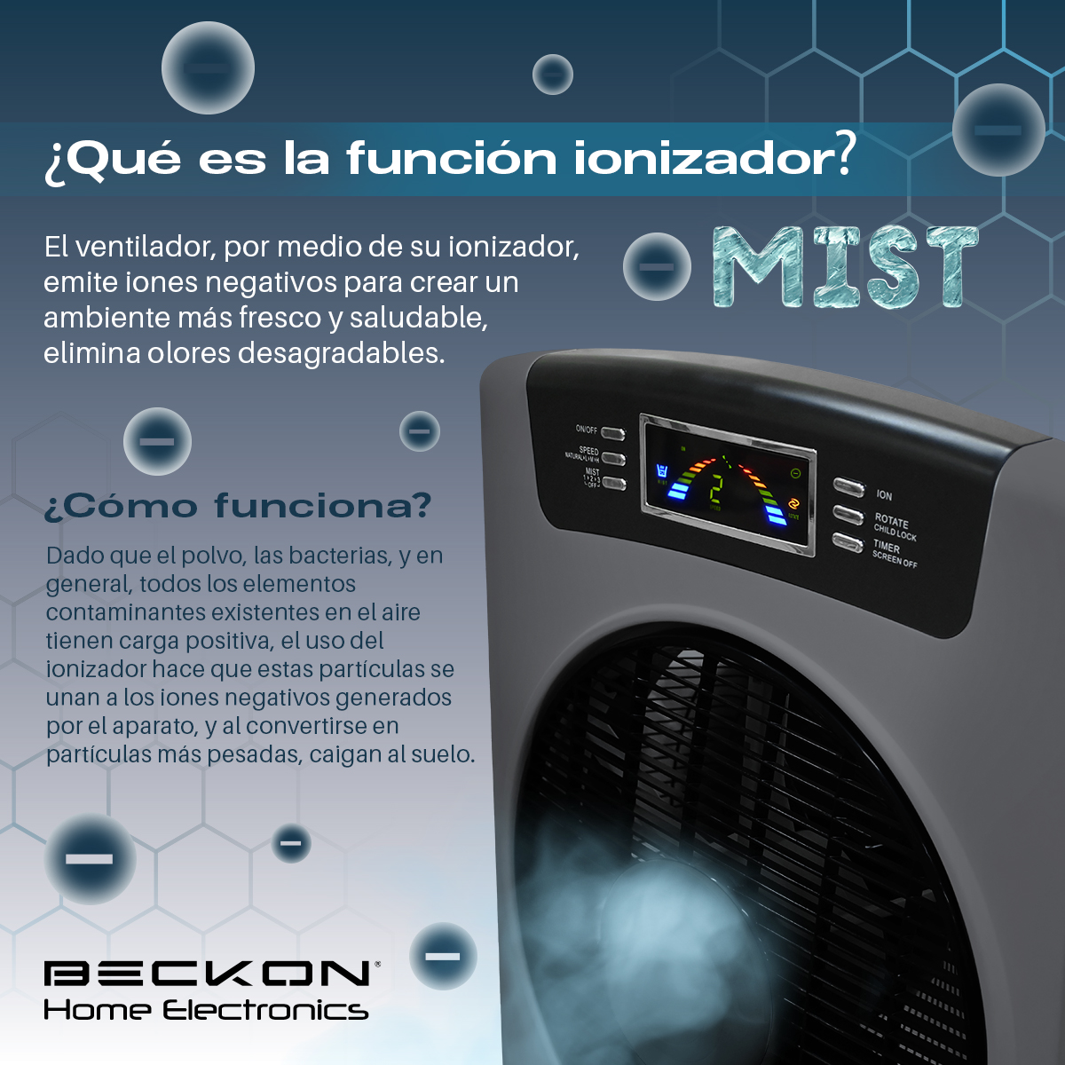 Foto 6 | Ventilador Humidificador Bv-16wwind Color Gris Rociador Nebulizador Brisa Fresca Agua 80cm Ionizador Purificador Ai