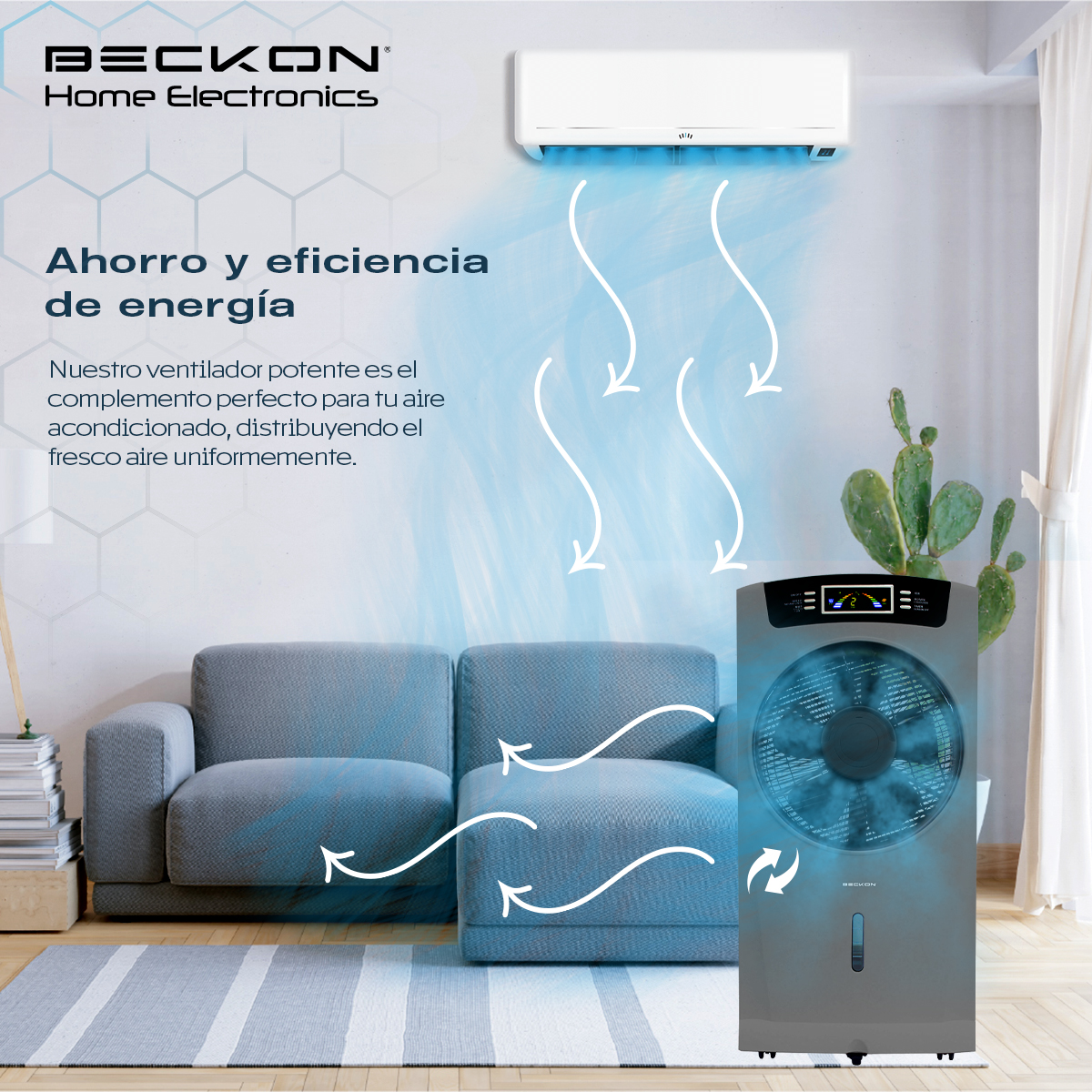 Foto 8 pulgar | Ventilador Humidificador Bv-16wwind Color Gris Rociador Nebulizador Brisa Fresca Agua 80cm Ionizador Purificador Ai