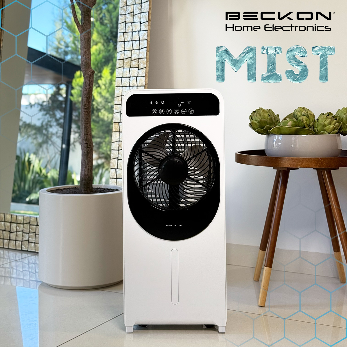 Foto 4 pulgar | Ventilador Humidificador Rociador Nebulizador Brisa Agua 68cm De Alto Premium Beckon Bv-95sea Silencioso Control Remoto