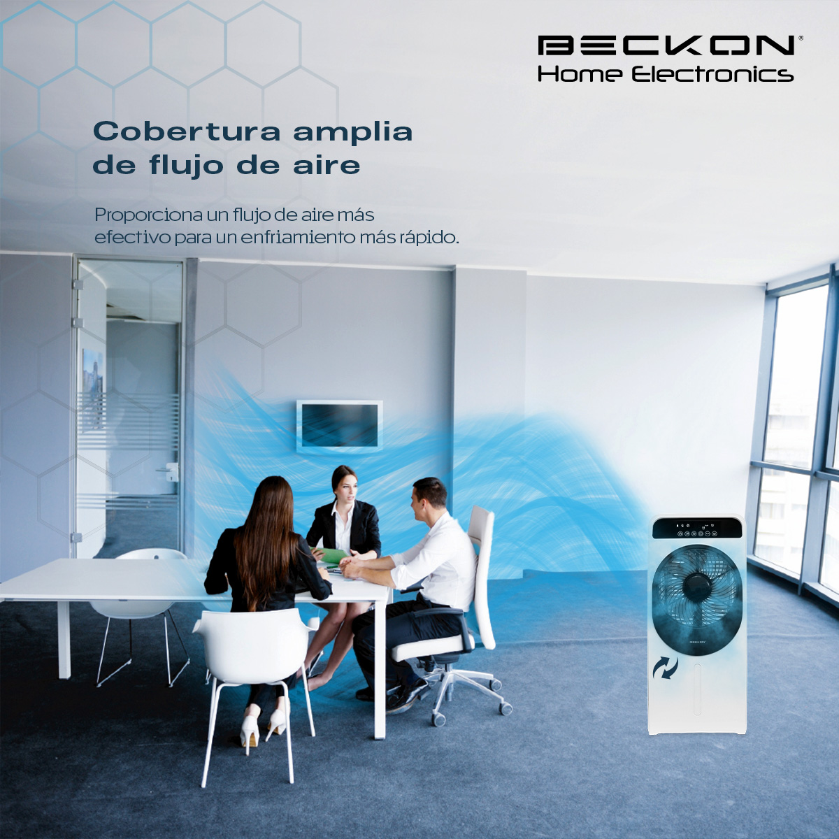 Foto 8 pulgar | Ventilador Humidificador Rociador Nebulizador Brisa Agua 68cm De Alto Premium Beckon Bv-95sea Silencioso Control Remoto