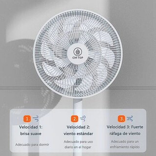 Foto 6 | Ventilador De Pie Altura Ajustable Con 10 Aspas 3 Velocidades