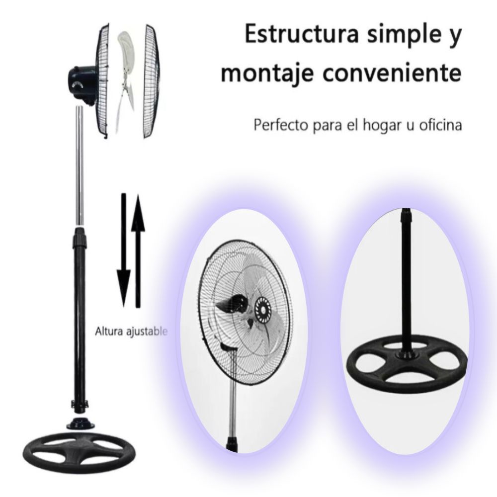Foto 4 pulgar | Ventilador Con 3 Aspas De Metal 18'' De Diámetro 127v 62*51*17cm