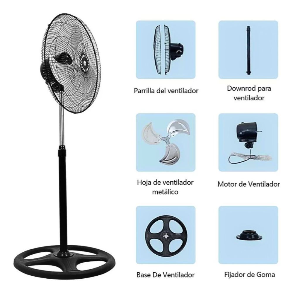 Foto 7 pulgar | Ventilador Con 3 Aspas De Metal 18'' De Diámetro 127v 62*51*17cm
