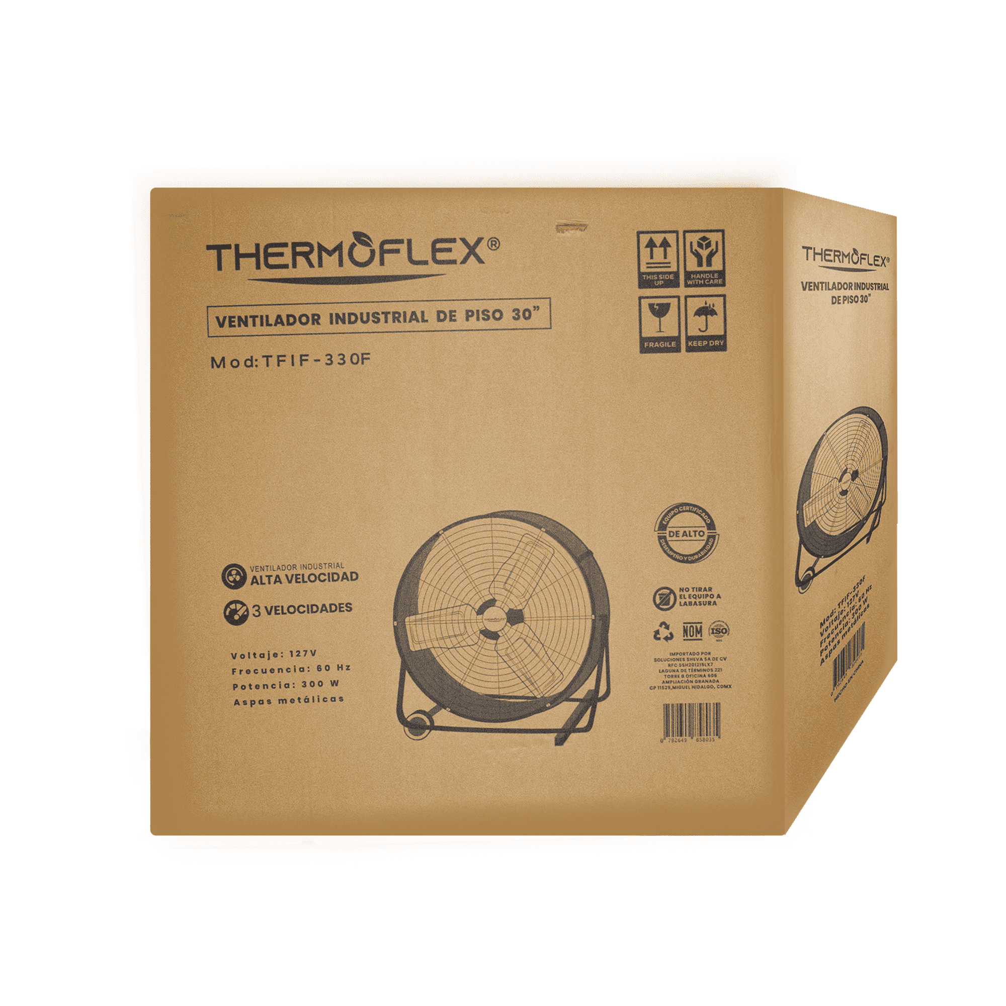Foto 6 pulgar | Ventilador Thermoflex Tfif-330f De Piso, 30 Pulgadas, 3 Velocidades, 3 Aspas