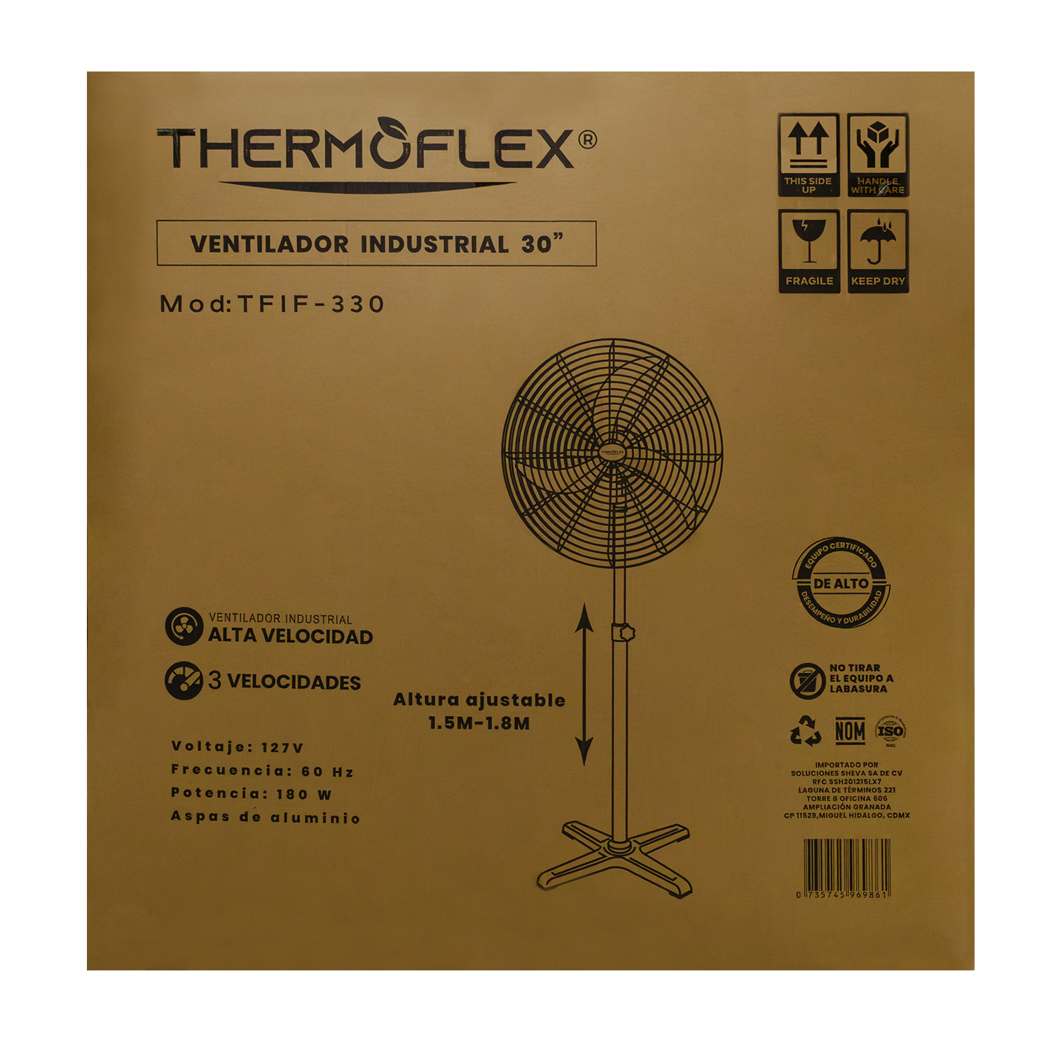 Foto 8 pulgar | Ventilador de Pie Thermoflex de 3 Velocidades