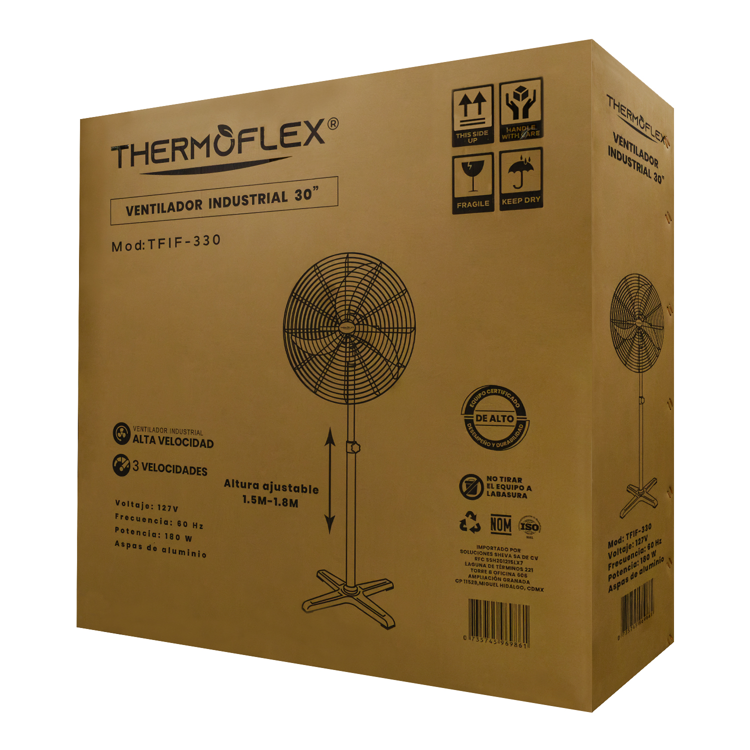 Foto 9 pulgar | Ventilador de Pie Thermoflex de 3 Velocidades