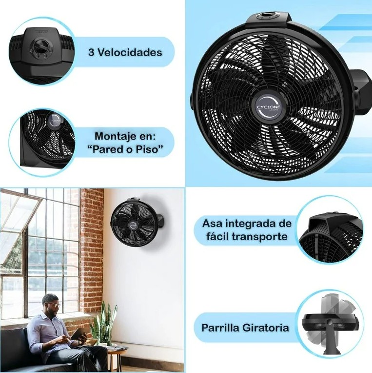 Foto 6 pulgar | Ventilador Cyclone Lasko De Piso 20 Pulgadas 3 Velocidades