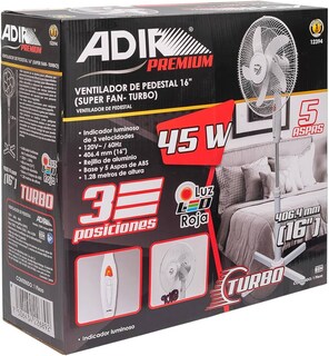 Foto 2 | Ventilador Pedestal 16'' 3 Velocidades Turbo
