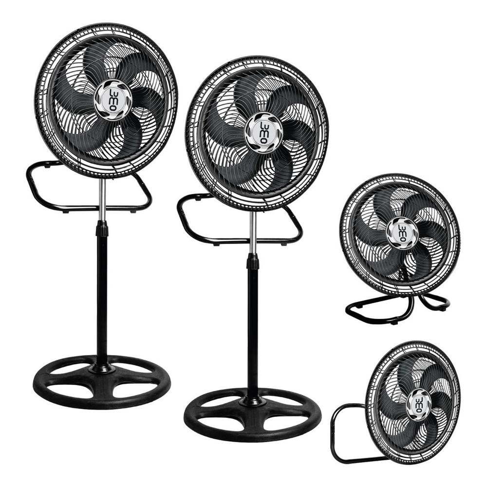 Ventiladores 18 Pulgadas 3 en 1 Pedestal Piso Pared Set X2