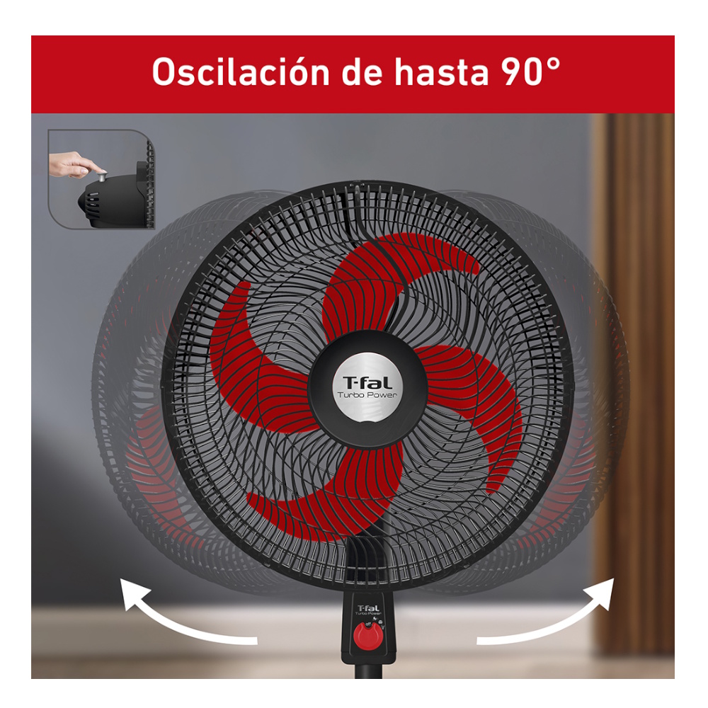 Foto 3 pulgar | Ventilador Turbo Power 45cm/4 Aspas/3vel/80 W Ve2913x0 T-fal