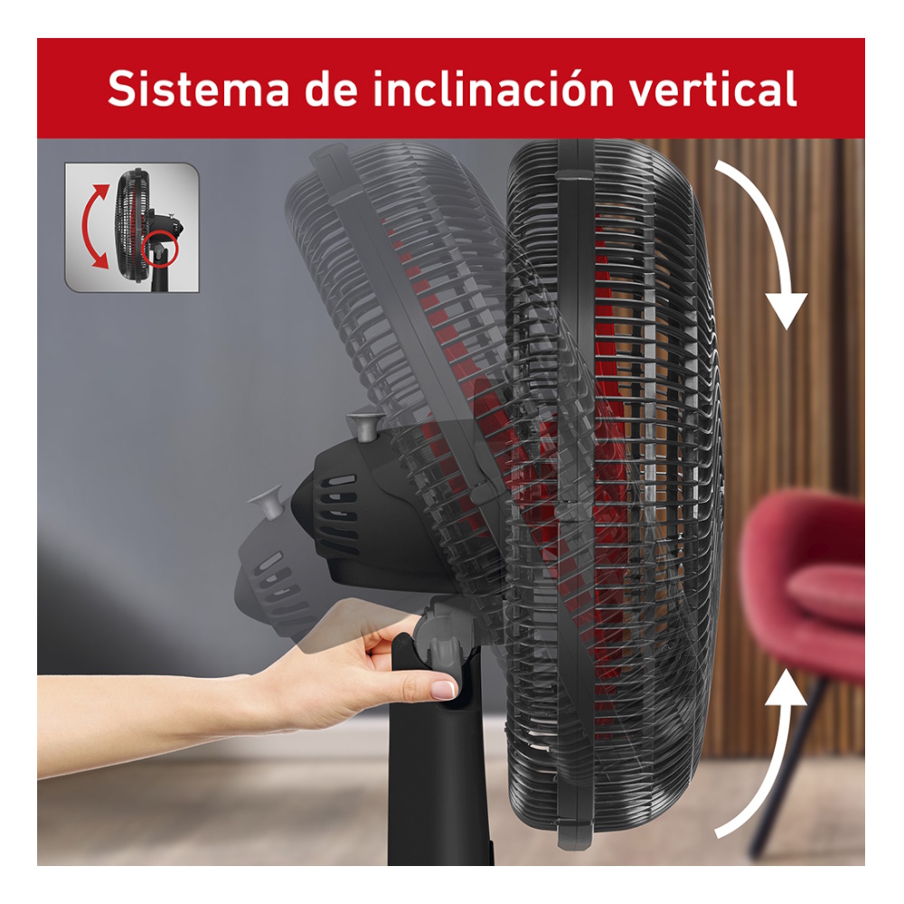 Foto 5 pulgar | Ventilador Turbo Power 45cm/4 Aspas/3vel/80 W Ve2913x0 T-fal
