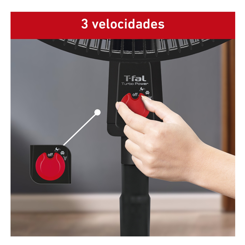 Foto 7 pulgar | Ventilador Turbo Power 45cm/4 Aspas/3vel/80 W Ve2913x0 T-fal