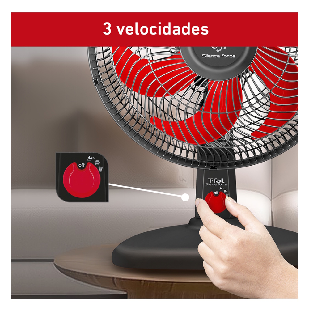 Foto 6 pulgar | Ventilador Silence Force Potente 35cm 3vel Ve32a3x0 T-fal