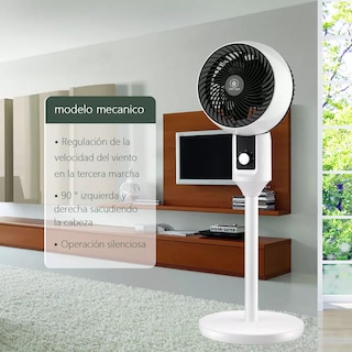 Foto 4 | Ventilador De Pedestal Silencioso Circulación De Aire Con 3 Velocidades