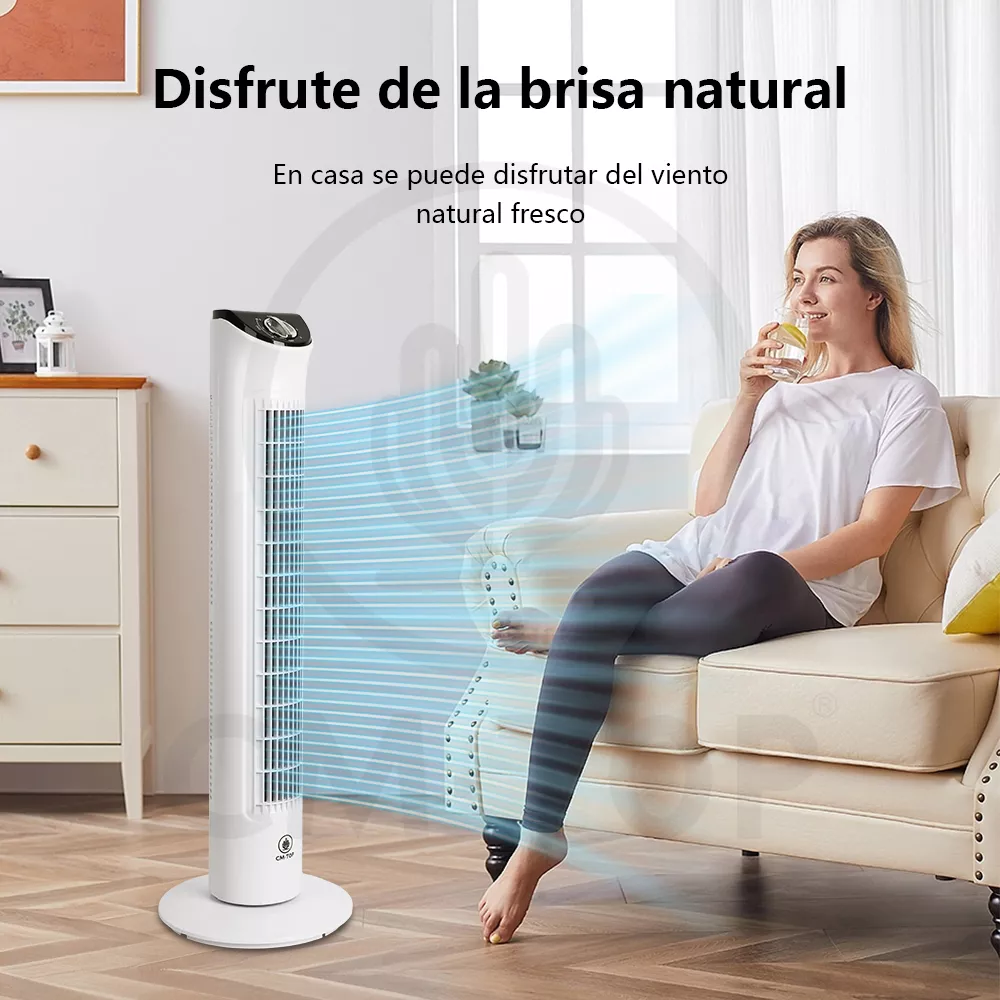 Foto 4 pulgar | Ventilador De Torre Silencioso 3 Velocidades Oscilante Portátil