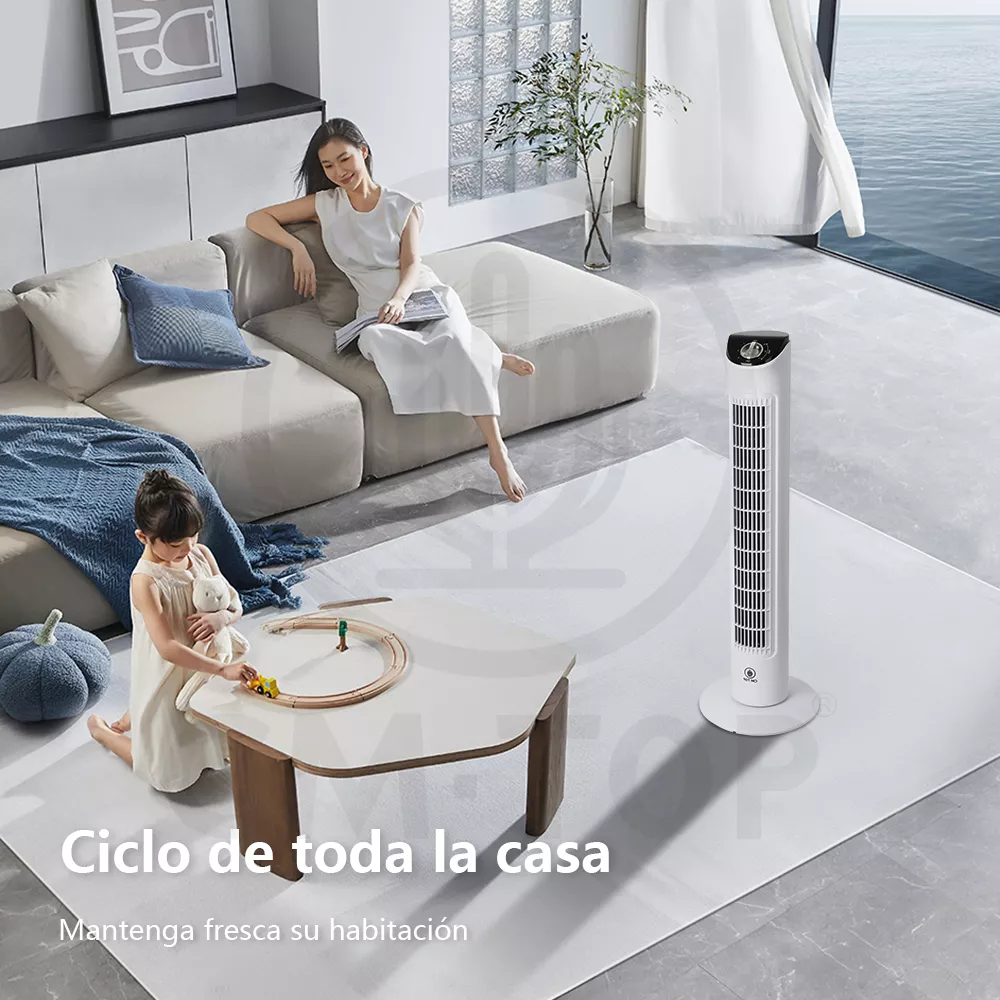 Foto 5 pulgar | Ventilador De Torre Silencioso 3 Velocidades Oscilante Portátil